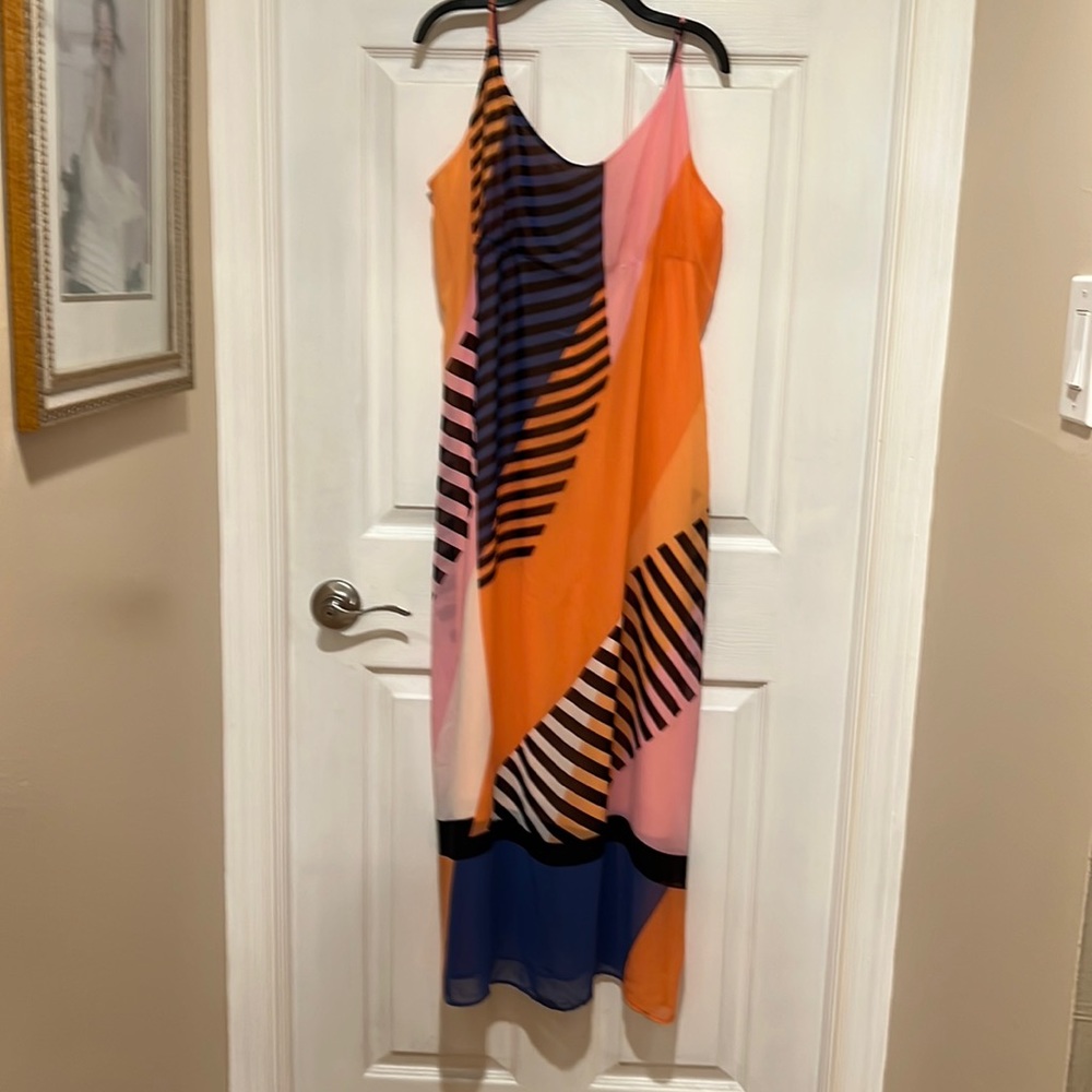 Chiffon dress, L size, orange, pink, purple and black